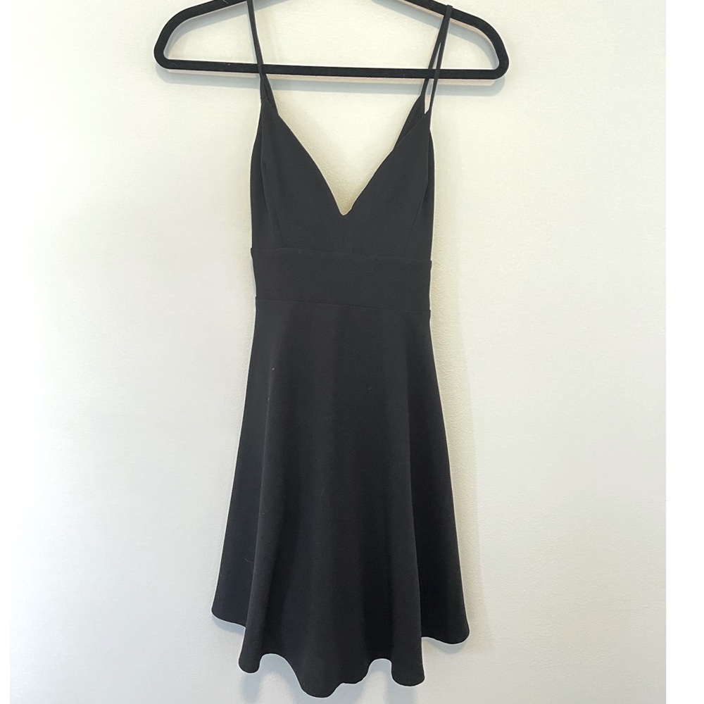 Black skater dress with bow